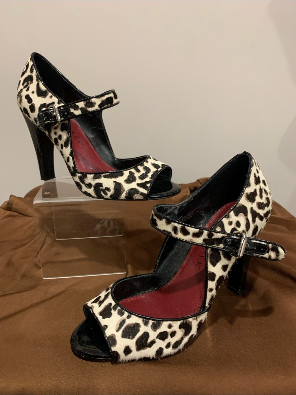 WHBM Mary Jane Heels pony calf hair